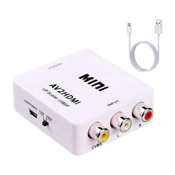 RCA til HDMI-omformer for Nintendo & Sony-konsoller Hvit