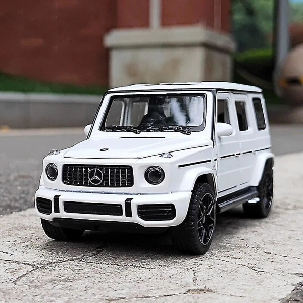 1:32 Benz G63 SUV Legetøjsbil Model Diecasts Metal Off-road Køretøjer Bil Model Simulering Lyd og Lys Samling Børn Legetøj Gave ingen æske White