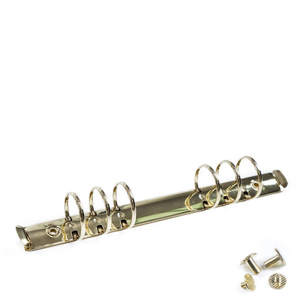 2 stk. A5 notesbog 6-huls ringbindmekanismer 3 cm diameter guld farve metal klemme ringbind DIY fyldpapir opbevaringsmappe tilbehør