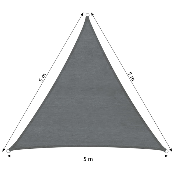 tectake Polyeteeninen aurinkopurje kolmio, harmaa - 500 x 500 x 500 cm harmaa-X42-