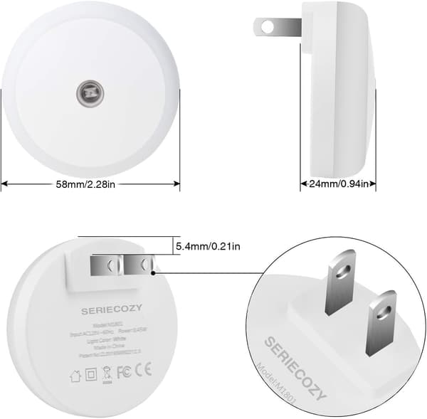 Amber Night Light, Smart Light Sensor, LED Night Light Plugs into Wall, Diffuse Light, Energy Efficient, for Bedroom, Bathroom, Kitchen, Children's Room-FY-
