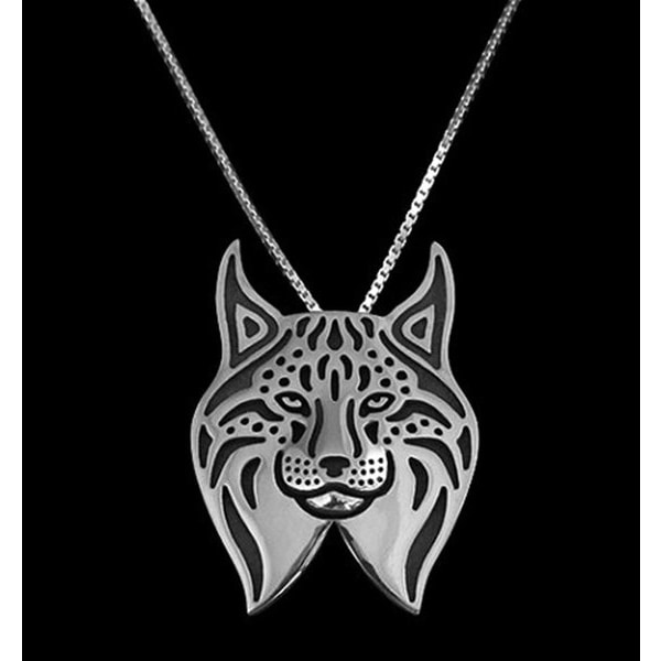 Halskjede LO Gaupe Lynx Katteelsker Silver