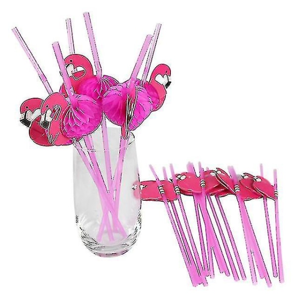 50 stk Flamingo Drikkehalm