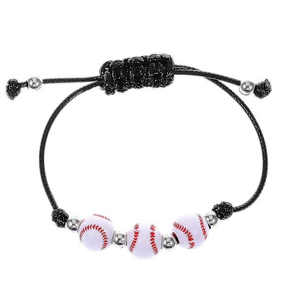 Basket Baseball Armbånd Vax Tråd Flettet Svart 8 Tennis Fotball Fotball Armbånd Sport Armbånd Par Smykker Valentinsdag Gave 05 black baseball 3009