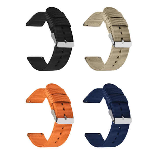 4-pack 20mm NATO-band med schweizisk Zulu ballistisk nylon, armband med spänne i rostfritt stål