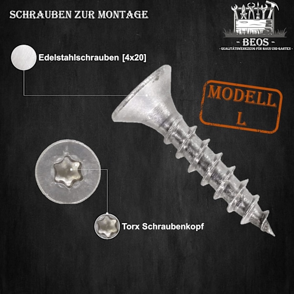 Premium ruostumattomat piikit Worx Landroid L & Vision - kiillotetut - 12 x ruostumattomat ruuvit - pyörän koko 225 mm