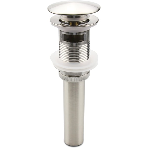 Brushed Nickel Pop-Up Sink Drain with Overflow, Room Faucet Vessel Sink Drain Stopper