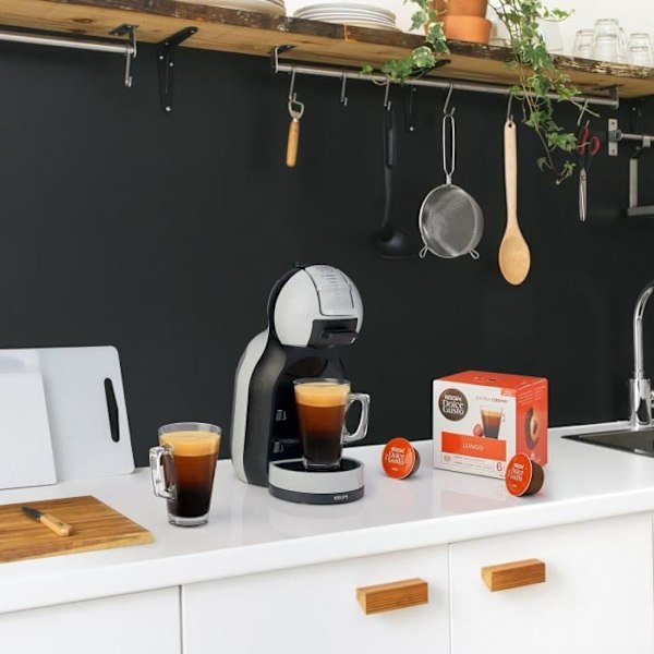 KRUPS Nescafé Dolce Gusto YY3888FD Mini Me espressomaskine, 15 bars tryk, doseringskontrol, kapselkaffemaskine, grå