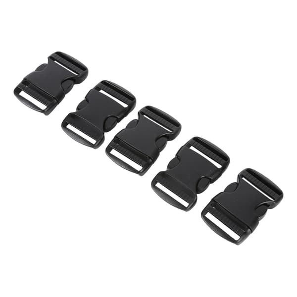 5 Pcs Quick Release Buckle Plastic Double Adjustable Strap Buckles Replacement DIY Craft for Backpack Black For 38mm Width Strap-FY-