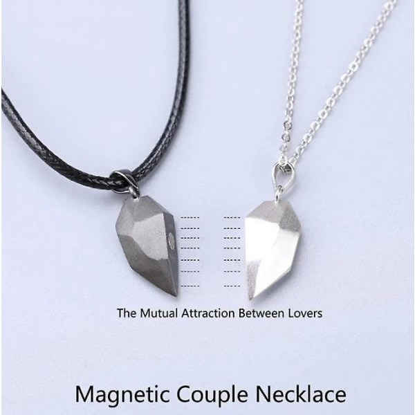 Två själar ett hjärta hänge magnet halsband för par