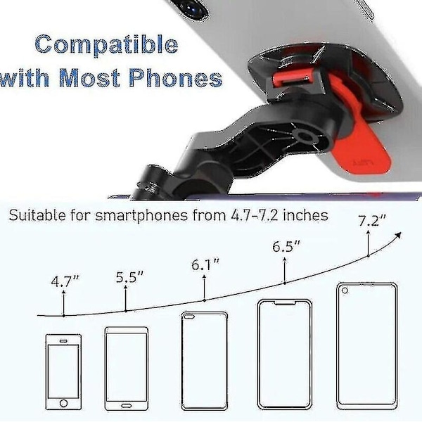 Cykel- og motorcykeltelefonholder kompatibel med Quad Lock