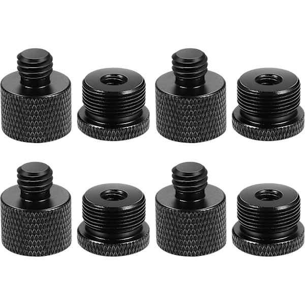 8 stk Mikrofonstativ Adapter Mikrofon gevindadapter Sæt 5/8 Hun til 3/8 Han og 3/8 Hun til 5/8 Han Skrueadapter Gevind