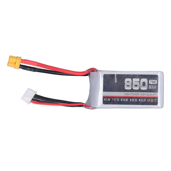 2024850mAh 75C Hög hastighet Lipo-batterier Li-Ion-batteripaket med XT30-kontakt för multirotor fastvingad modellflygplan 3S 11,1V