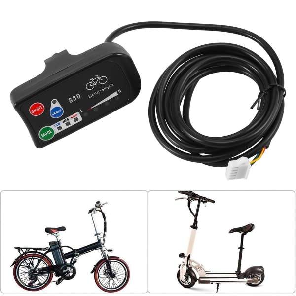 Led-display 24v 36v 48v Elcykel Kt Led 880 E-cykel Kontrollpanel Display Elcykel KL sort