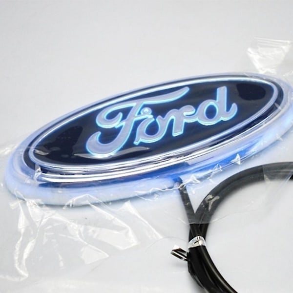 4D LED-logolys til Ford, for og bag Rød Red 14.5cmby5.6cm