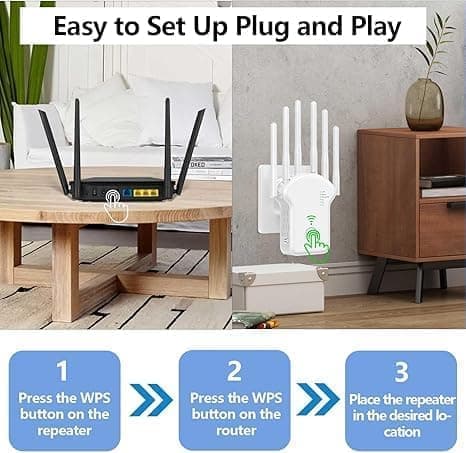 WiFi Extender - WiFi Signal Booster with Multiple Operating Modes (Repeater/AP/Router), WPS Function-FY- white white