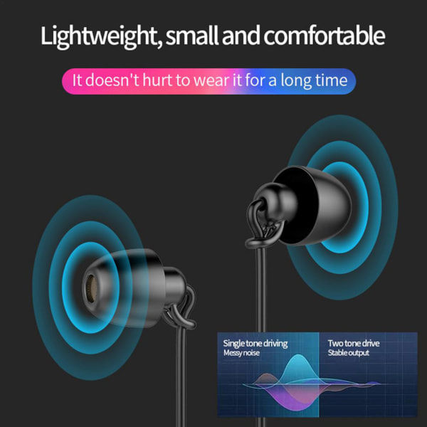 Sömnhörlurar In-ear-headset Brusreducerande Sömnhörlur Lätt Svart