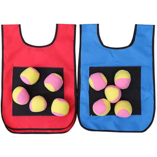 Dodgeball Game For Kids,set 2 Vests,10 Dodge Balls,sticky Ball Catch Darts Fun Dodge Tag Game For Boys And Girls