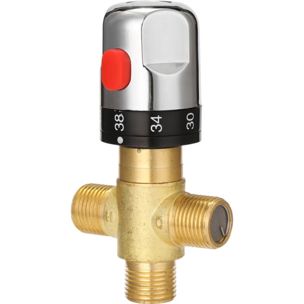 Badrumsjusterbar termostatisk vattenblandarventil i mässing Varm-/kallvattenblandare Temperatur blandningskontrollventil för varmvattenberedare - typ 3