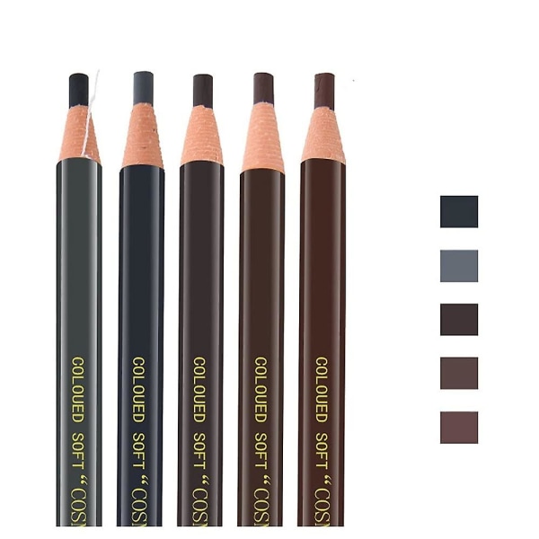 5 st Microblading Pencil Vattentät Eyebrow Peel-off Pencil Pull Core, 5 färger
