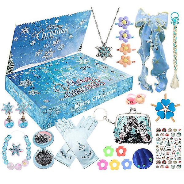 Frozen Adventskalender Frozen Princess Väska Smycken 24 Dagar Nedräkningskalendrar Blind Box Julgåva Box Frozen