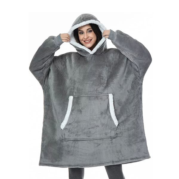 Middels oversized hettegenser for voksne med kengurulomme og hette-FY-