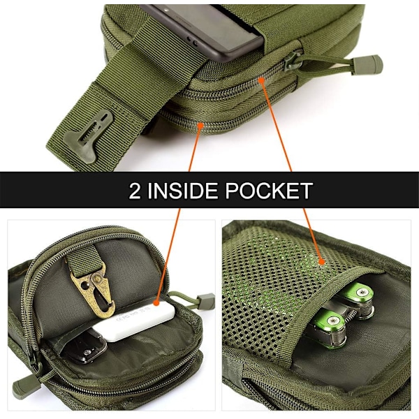 Taktisk Bältesväska, EDC 210D Molle Bältesväska/Multifunktionell Väska