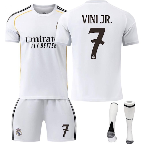 2526 Ny Real Madrid Fotbollströja med Korta Ärmar för Vuxna och Barn - Flera Stilar No.7 VINI JR. No.7 VINI JR. L