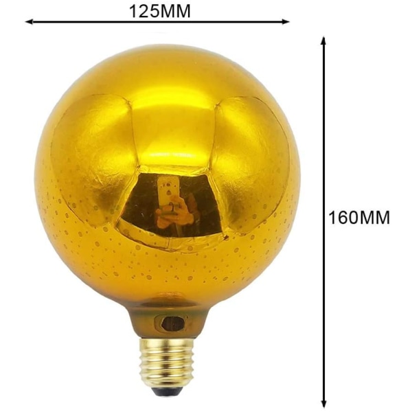 Klassisk Edison-pære 3D fyrværkeri LED-lyskilde 220/240V E27 Dekorativ pære G125 Guld [Energiklasse A+]