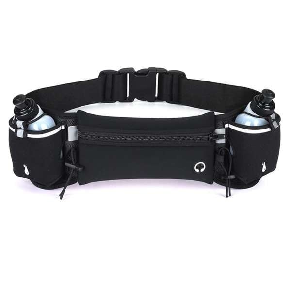 Running Belt with Bottles - Optimal Hydration for Active Black Black Svart