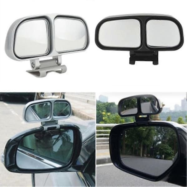 Adjustable Wide Angle Car Rearview Mirror Blind Spot Auxiliary Side Mirror Black Black-FY- black Left