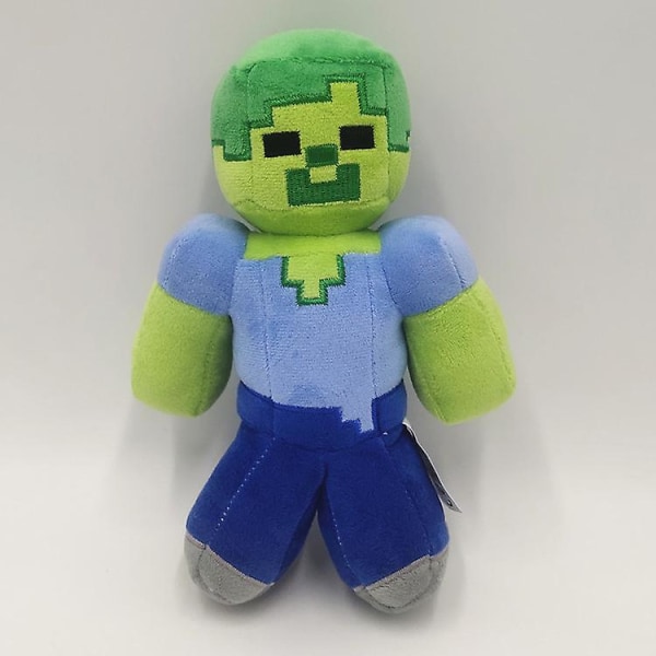 Minecraft-figur Steve Rosa Gris Tiger Katt Ender Drake Spindel Plyschleksak Zombie Man Rag Doll[HSF] 20cm liten grön zombie man 20cm small green zombie man 15-60cm