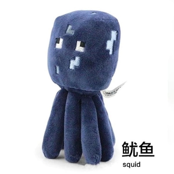 Minecraft-figur Steve Rosa Gris Tiger Katt Ender Drake Spindel Plyschleksak Zombie Man Rag Doll[HSF] 16cm blekksprut 16cm squid 15-60cm