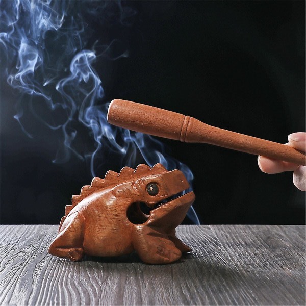 Snidd treskulptur frosk perkusjonsinstrument musikalsk lyd Wood Frog Tone Block Leke