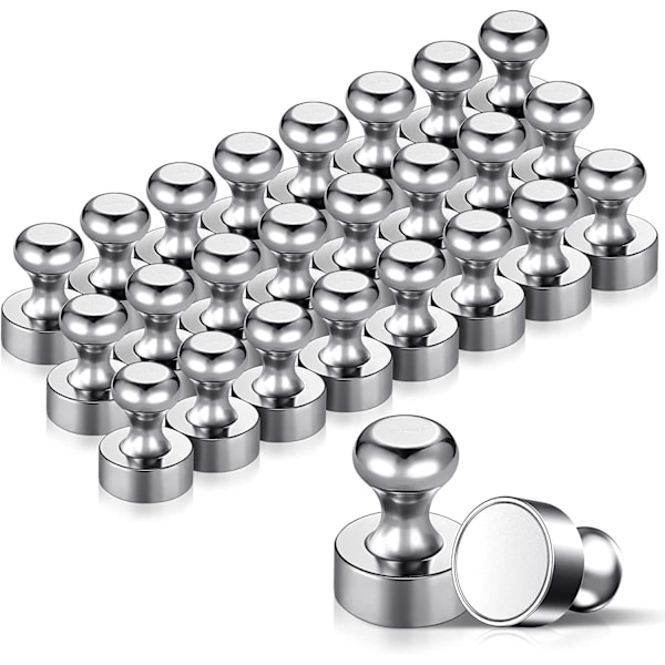 Kylmämagneetti, 24 kpl metallisia vahvoja magneetteja 12x16mm - Ruostumattomat magneetit Jääkaappimagneetit ilmoitustaululle, jääkaapille jne. - säilytyslaatikolla