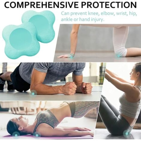 2 st Yoga Knäskydd Lätt Yoga Matta Knäskydd, Halkfri Yogamattor, Yogamatta för att skydda knän, handleder och armbågar Blå A