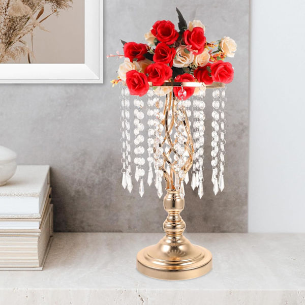 Bröllopsrekvisita ny järn galvanisering kristall twist ljusstake ornament matbord T-scen blomkruka vägledare