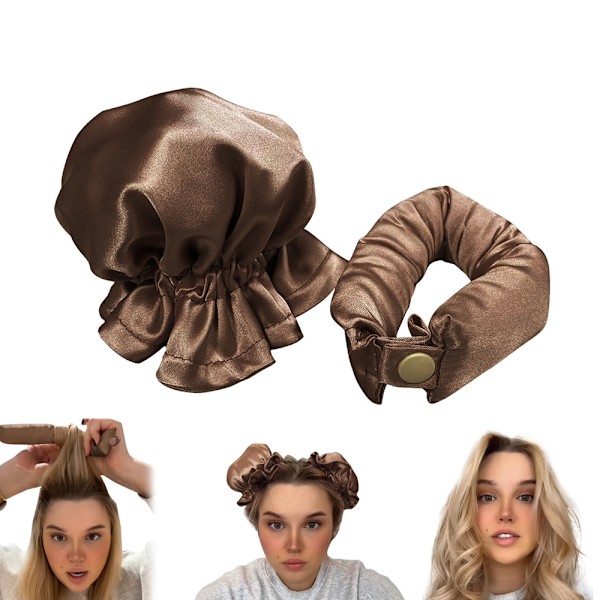 Heatless Curling Set Hiusrullat Heatless Curlsille brown