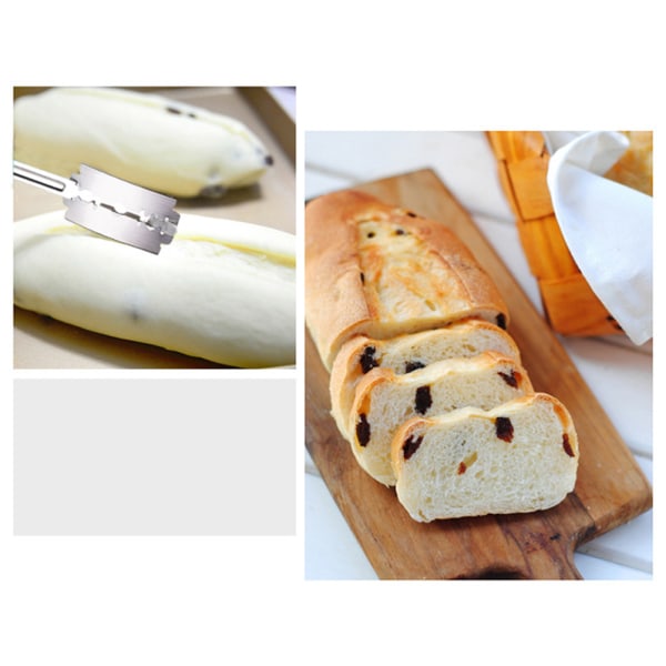 Bröd Lame med 5 blad Böjda brödknivar med cover Bakverktyg för brödmaskin