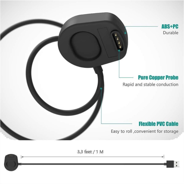 INF Magnetisk USB-lader for Suunto 7 Smartwatch