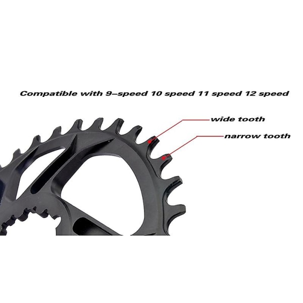 Cykel Mountainbike Kædehjul Offset 3mm Grad 38T Smal Bredde Cykel Kædering til SRAM GXP Road Mountainbike