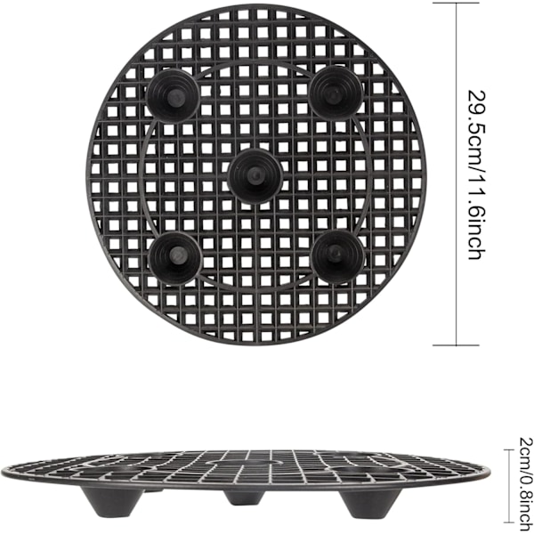 6 mustaa ruukkujalkaa, tukevat 30 cm / 12 tuuman pyöreät ruukkujen korokkeet -FS4-[YDE]