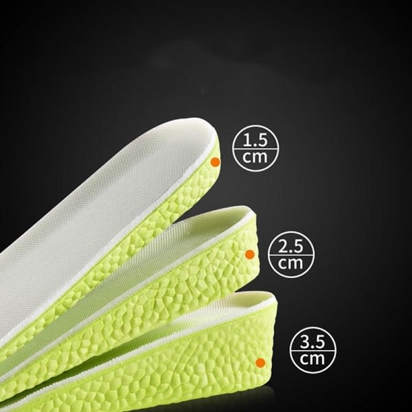 Usynlig høyde Øk Innersåler Memory Foam Sko Sula Pad Størrelse 37-38 Boost 3,5cm