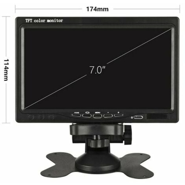 Trådlös backkamera för fordon 7 tum LCD-skärm för lastbil, buss, husbil, släpvagn, grävmaskin 12V-24V Vattentät IP67 Vinkel 120°