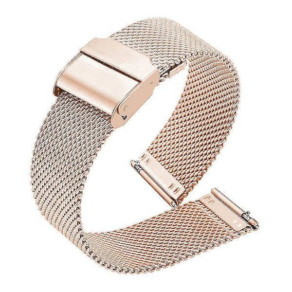 121314151617182022mm Milanese Loop Pikakiinnitteinen Ruostumattomasta Teräksestä Valmistettu Ranneke Miehille Naisille Verkkometalli Vaihtoranneke Kellonranneke Ruusukulta Rose gold 24mm