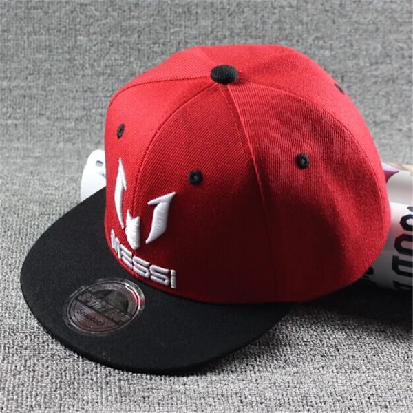 Ny model Børn Ronaldo Cr7 Neymar Njr Cap Hat Drenge Piger Børn Messi Snapback Huer Hip Hop Kasketter Gorra red Messi