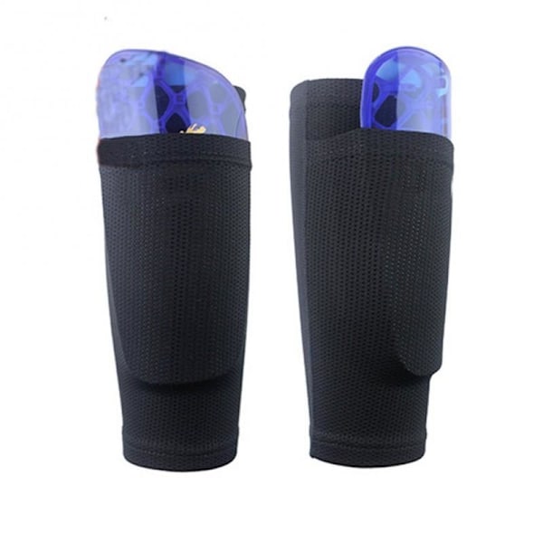 2-PACK Fodboldstrømper med Lomme til Beskyttelse Sort Black Large