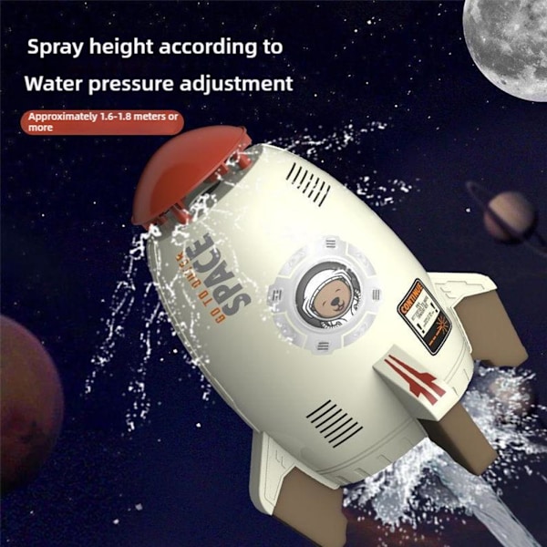 Raket Vattenspridare Flygande Raket Vattenspridare Rymd Vattenspridare Uppskjutningslekset Leksak Vatten C5Z2‘-PO- White With 3 meters water pipe