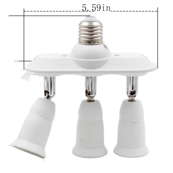 3-in-1 E27 LED-lampun jakaja-adapteri Lamppukannan