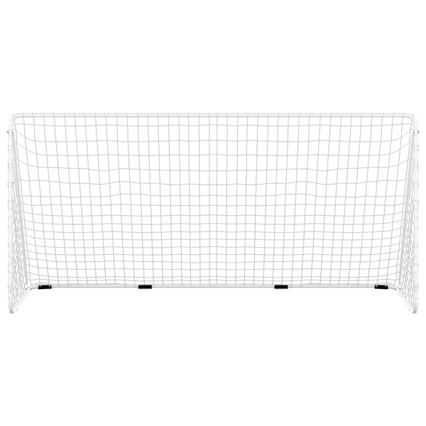 vidaXL Fotballmål med nett hvit 366x122x182 cm stål white 11550